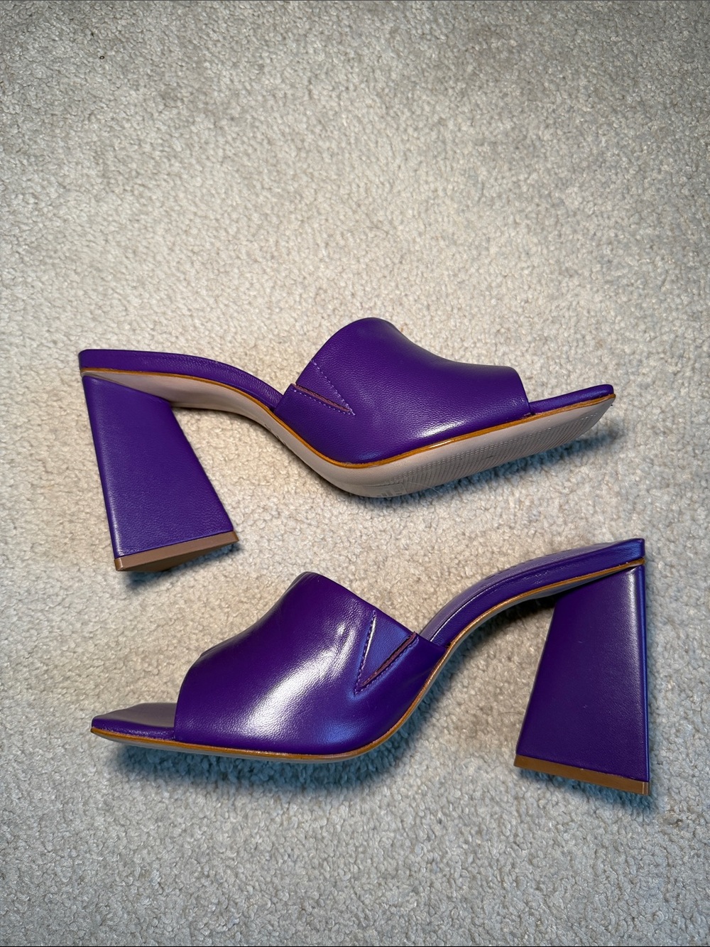 SCHUTZ Lizah Purple Open-Toe Block Heel Mule